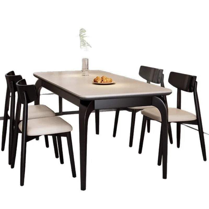

All solid wood slate dining table home rectangular dining table