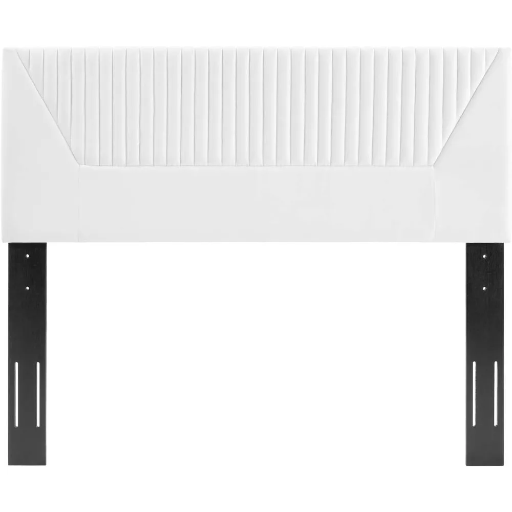 MOD-6669-WHI قناة الصبر معنقدة الأداء المخملي كينج/كاليفورنيا كينج اللوح الأمامي، أبيض #5