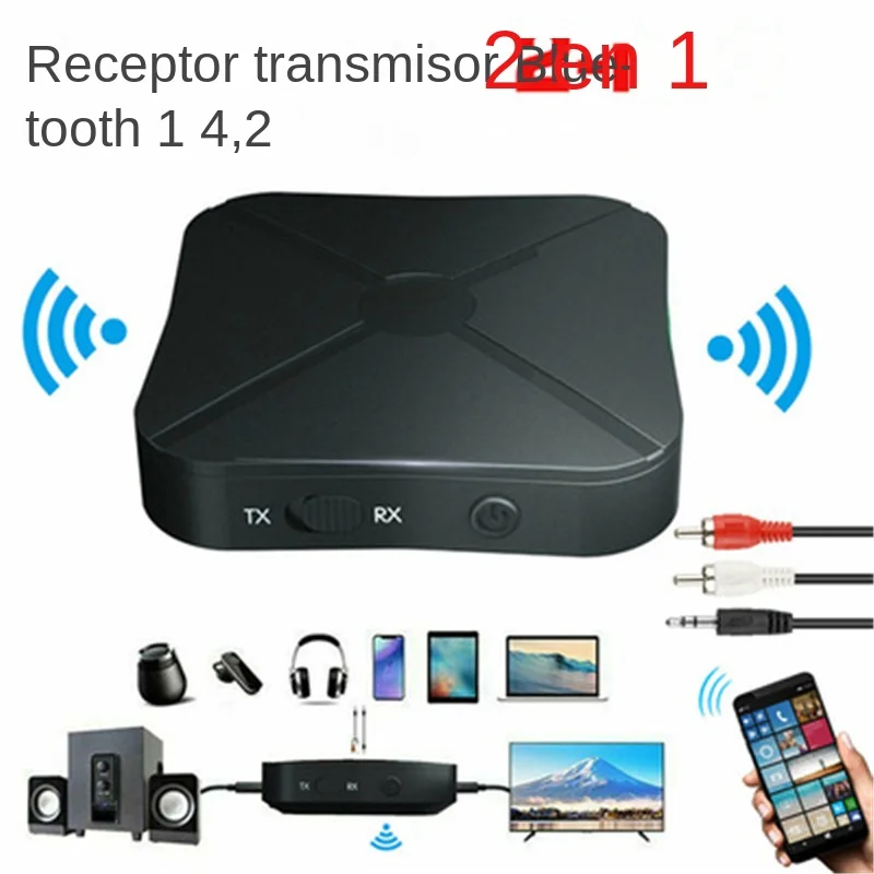 KN319 Bluetooth 4.2 Receiver and Transmitter Audio Music Stereo Wireless Adapter RCA 3.5mm AUX Jack Cable For Speaker TV Car PC