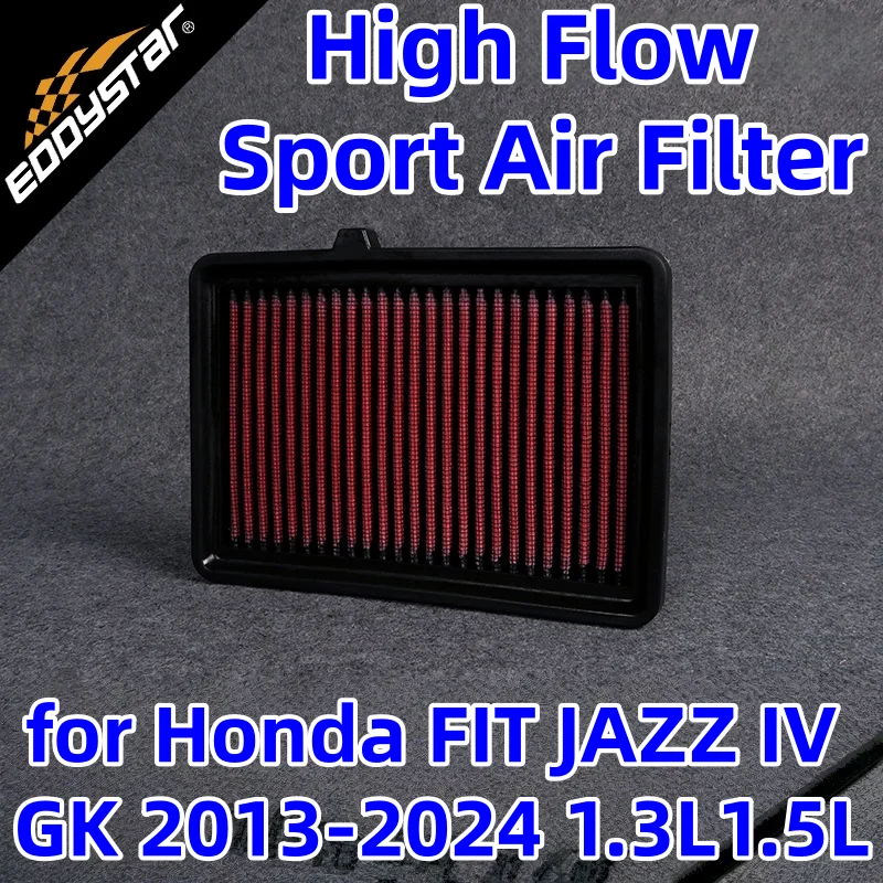 

Спортивный воздушный фильтр с высоким расходом для Honda FIT JAZZ IV GK 2013-2024 1,3 л/1,5 л моющиеся гоночные впускные фильтры
