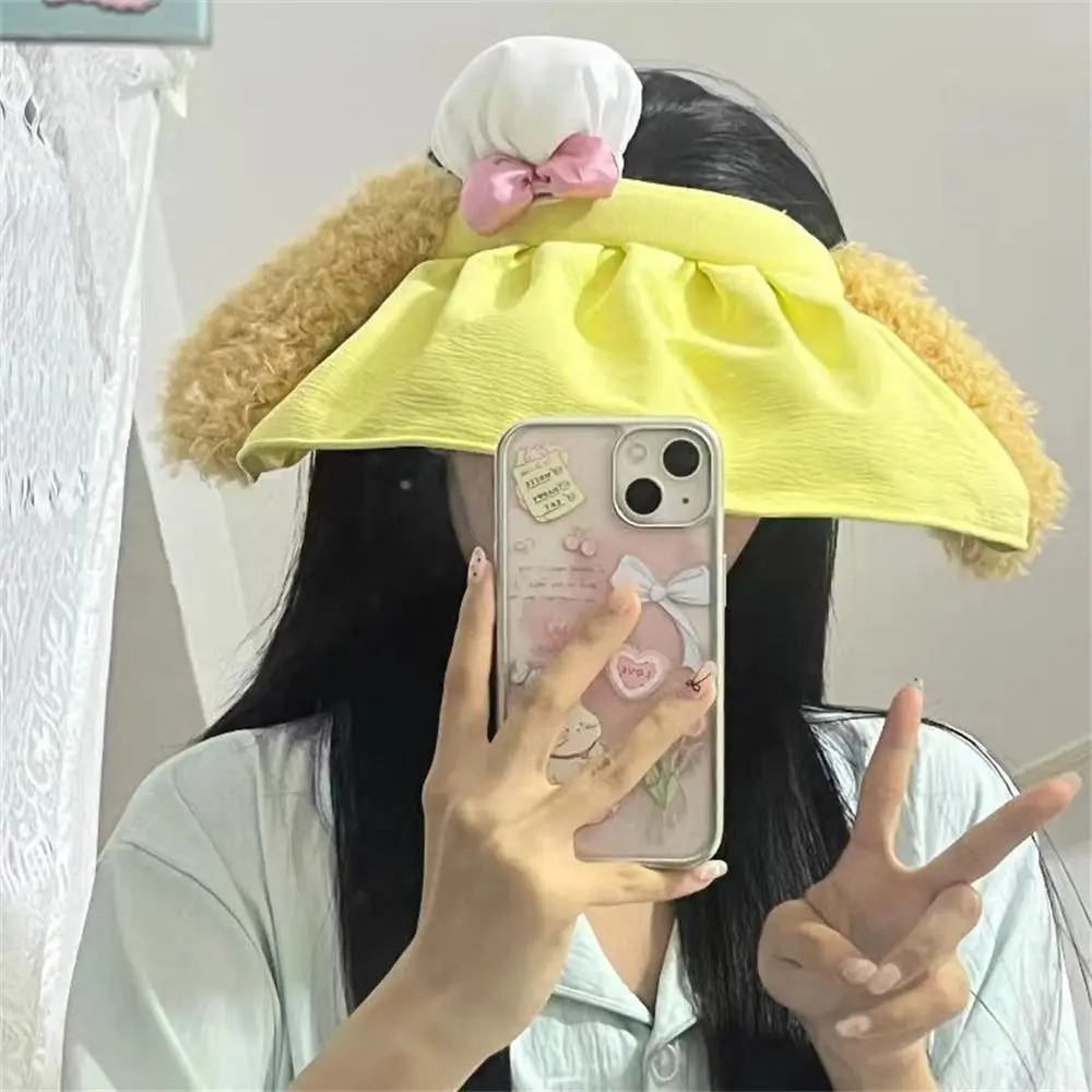 

Fashion Sunscreen Sun Protection Hat UV Protection Empty Top Ponytail Hat Cute Cartoon Sunshade Hat for Outdoor Sport