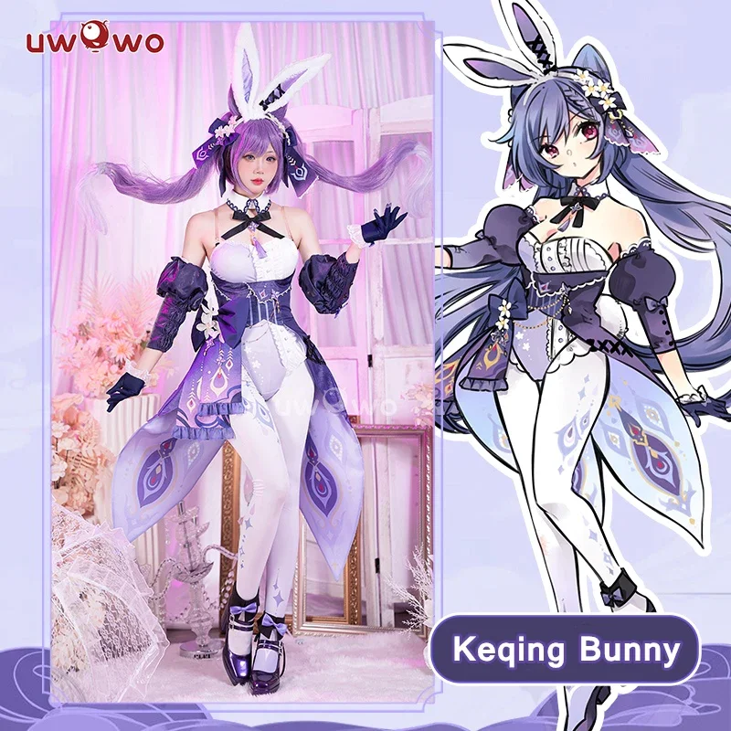 

LAST BATCH UWOWO Genshin Impact Keqing Cosplay Costume Exclusive Bunny Suit Cosplay Cute Costume Ke Qing Halloween Costume