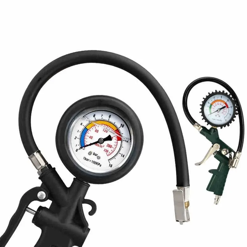 0-220/0-16 barpsi automobile tire pressure gauge pressure gun type air compressor automobile motorcycle SUV tire inflator pump r