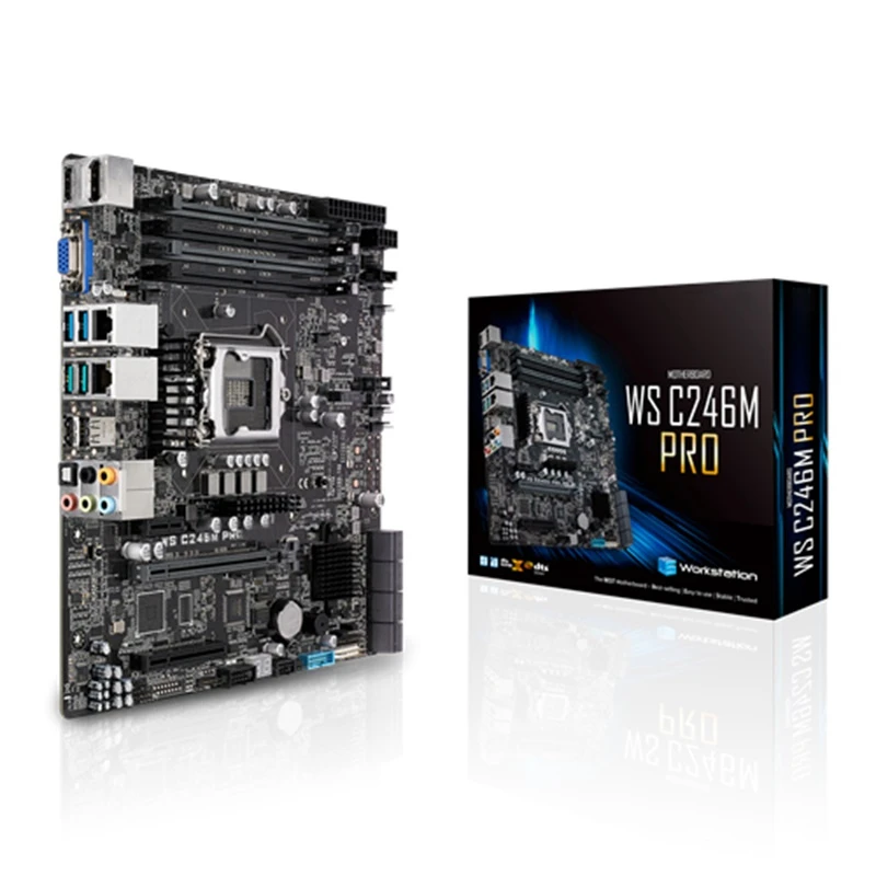 

WS C246M PRO , mATX Workstation Motherboard LGA1151,9th/8th Generation i9/i7/i5/i3,Xeon E-2100/E-2200 Processors