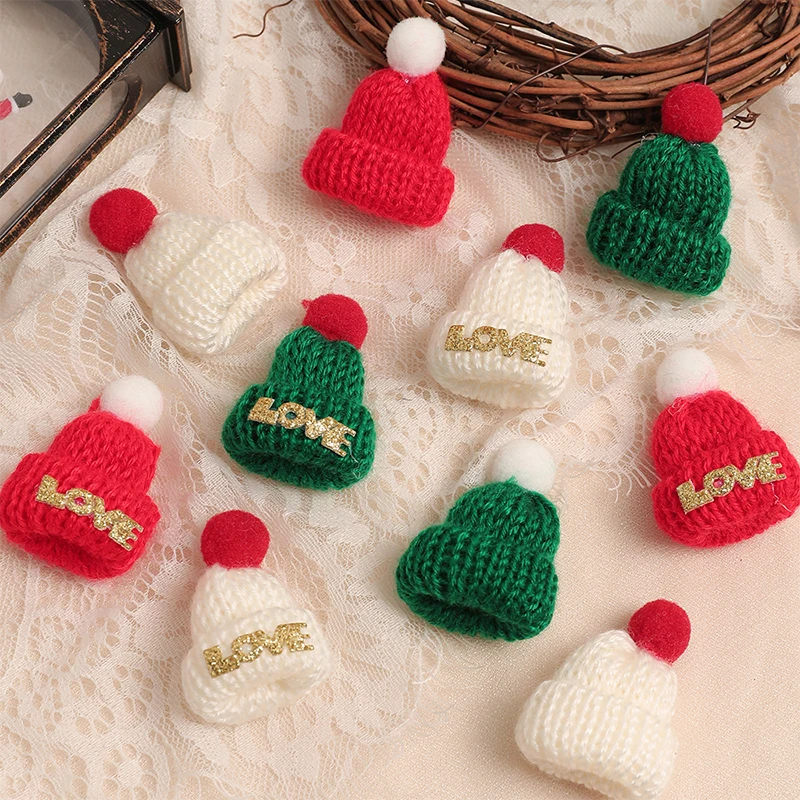 10/20 Stück Weihnachtsdekoration Mini Weihnachtsmütze Weihnachtsbaum Anhänger Ornament für Zuhause Raumdekoration Neujahr Navidad 2025, Geschenkzubehör
