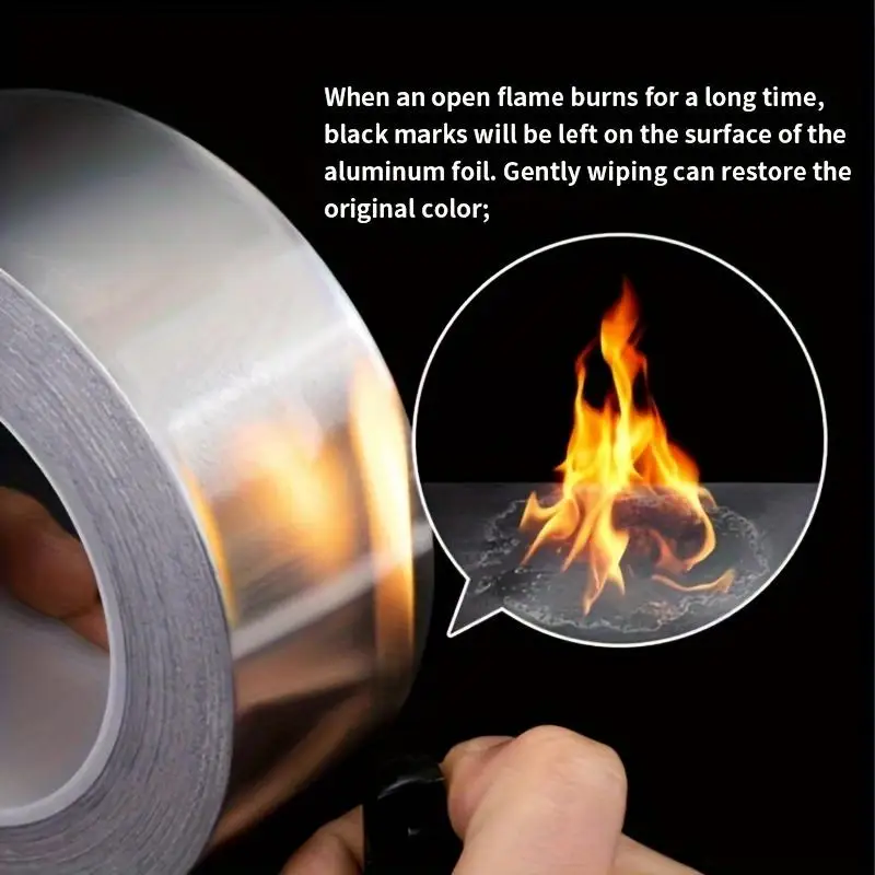 Heavy-Duty High-Temperature Resistant Fiberglass Aluminum Foil Tape for HVAC Sealing & Insulation Fireproof Duct Tape for Pipes