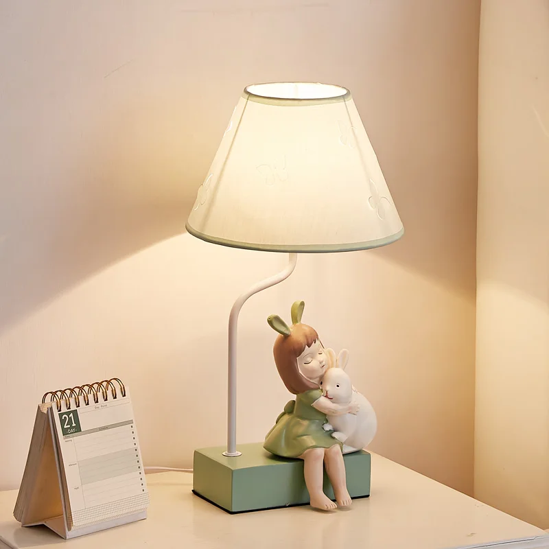 Nordic Pink Ins Cute Lamp Desk Lamp Simple Bedside Bedroom Lights Learning Special Eye Care Girl Creative Led Desk Lamp Dorm