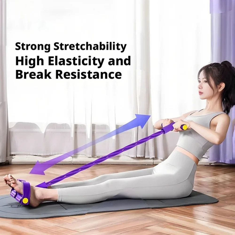 1 Stück elastisches Seil, Yoga-Pedalspanner, Widerstandsband, verwendet für Bauch-/Taille-/Arm-/Bein-Dehnungs- und Schlankheitstraining – Detail 2