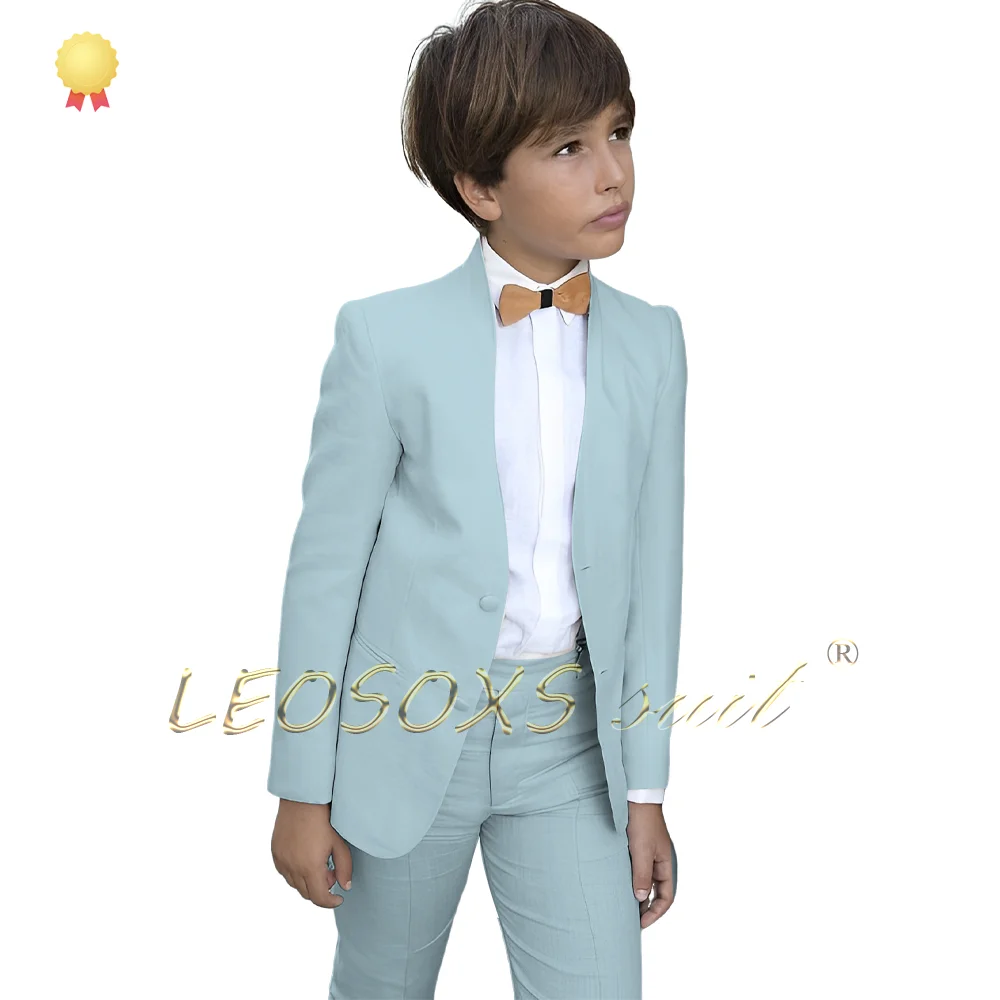 Costume 2 pièces en lin blanc pour garçons, blazer et pantalon, vêtements pour enfants, événement de fête personnalisé, costume de vacances