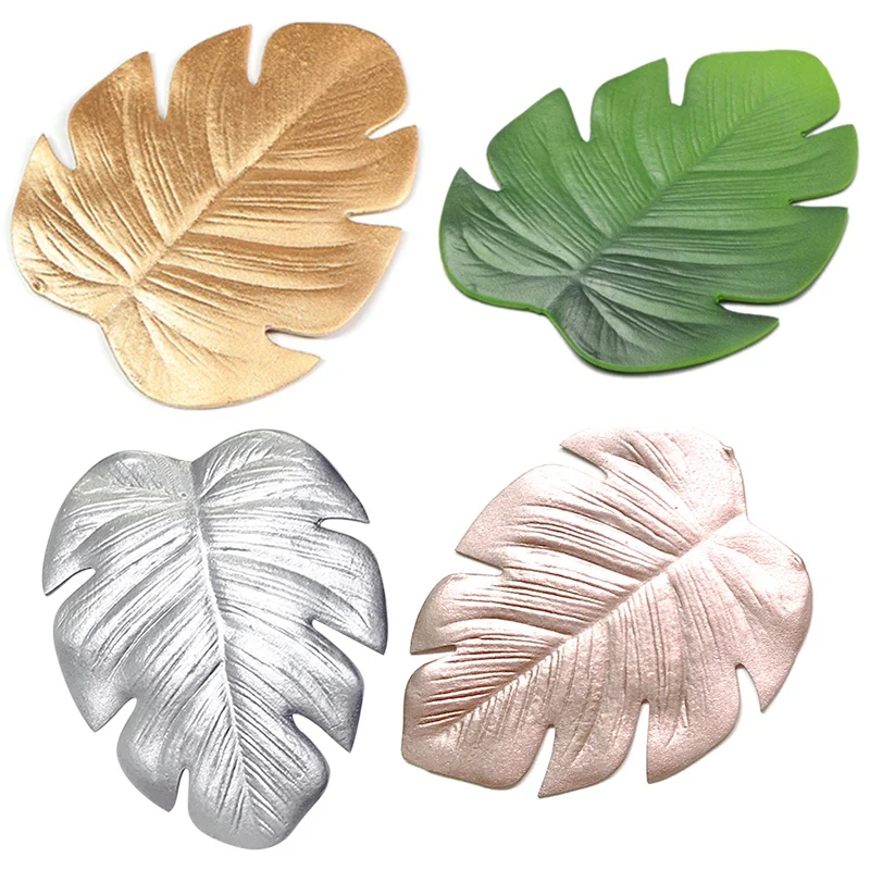 6Pc Tropical Artificial Palm Leaves EVA Coasters Cup Bowl Pad Mat Coffee Tea Cup Mats Drink Coasters Hawaii Theme Party Decor