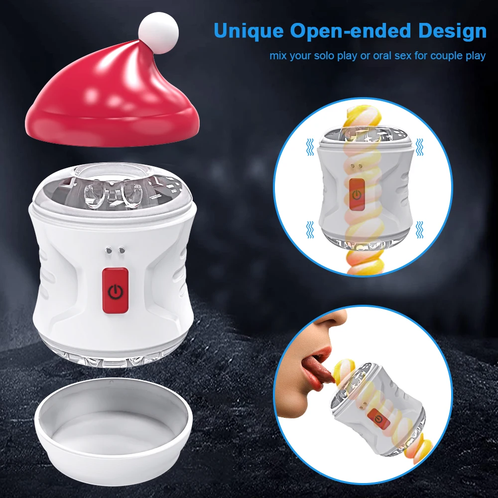 2022 Mũ Lưỡi Trai Giáng Sinh Tự Động Nam Blowjob Masturbator Rung Âm Đạo Thủ Dâm Cốc Đồ Chơi Tình Dục Cho Nam Cặp Đôi Người Lớn Hàng 18