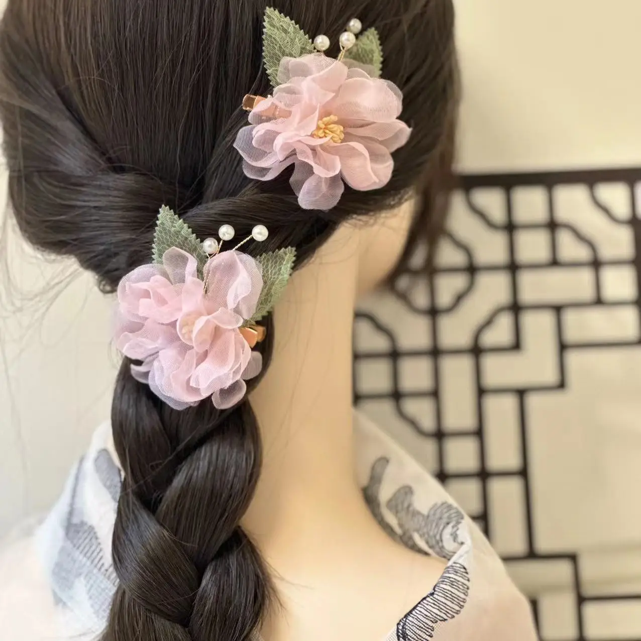 

Retro Chinese style tassel flower hair clip for ladies, beautiful and elegant all season side clip qipao hair accessory