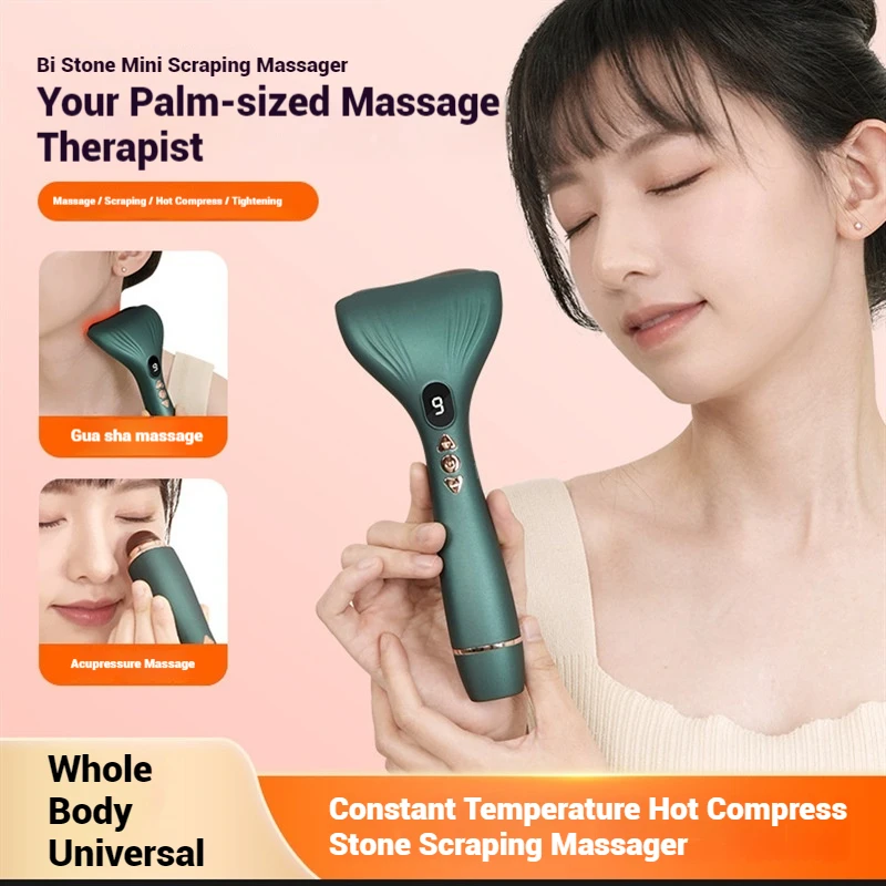

Handheld Bian Stone Meridian Roller: Beauty Gua Sha Tool for Face Full Body, Massage Gua Sha Board Moxa Meridian Brush