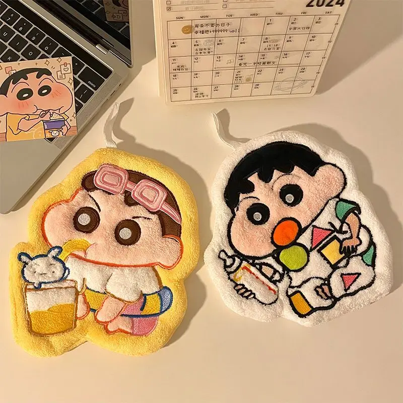 만화 애니메이션 크레용 신짱 수건 걸이형 자수 수분 흡수 산호 플리스 물티슈 샤워룸 용품