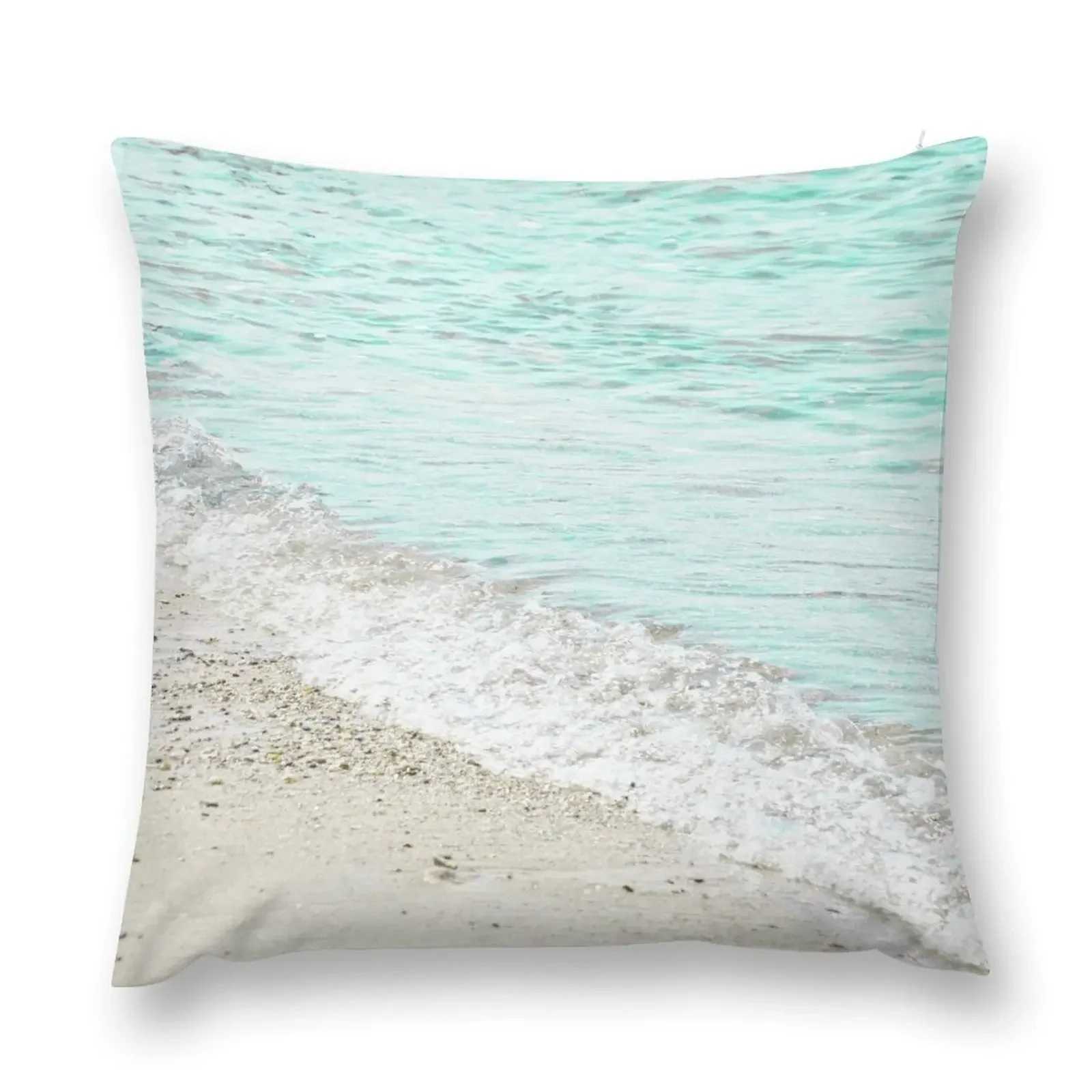 Ocean Waves Foam Beach Sand Aqua Vacation Throw Pillow Decorative pillowcase ornamental pillows Sofas Covers pillow