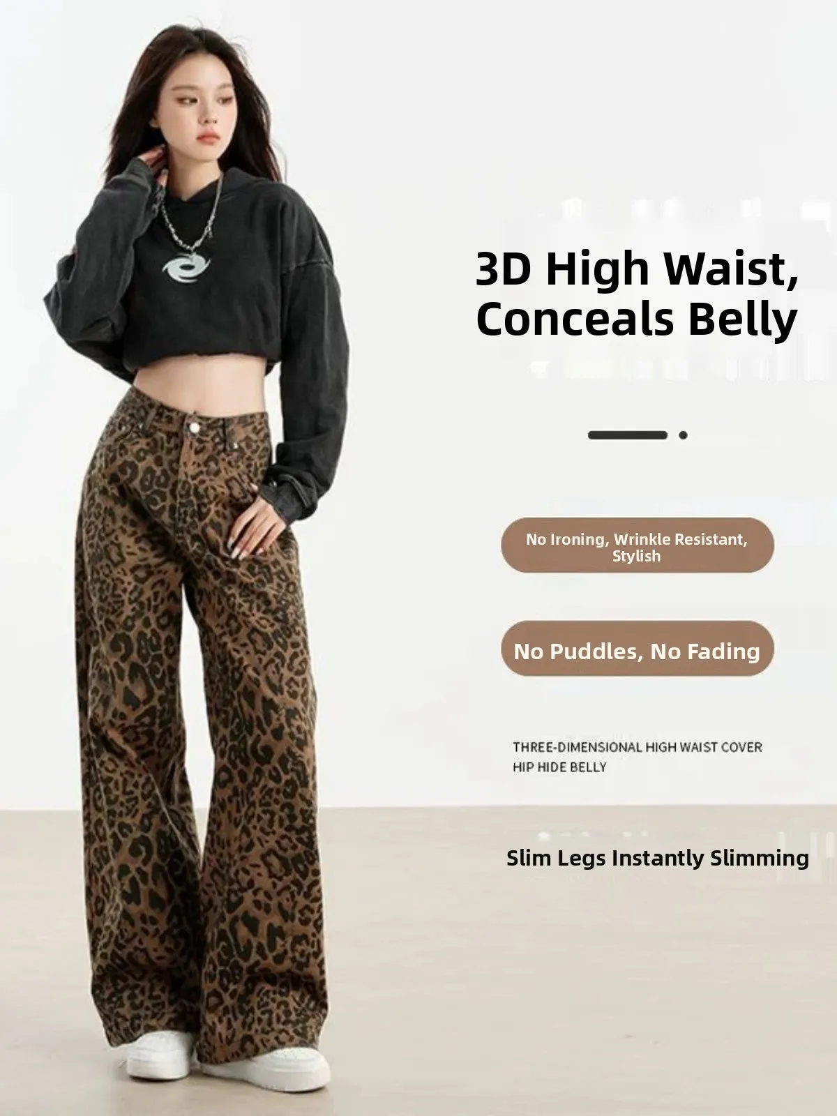 American Sle Yellow High Waist Loose Women's Jeans Spring New Loose Wide Leg Straight Long Trousers Faionable