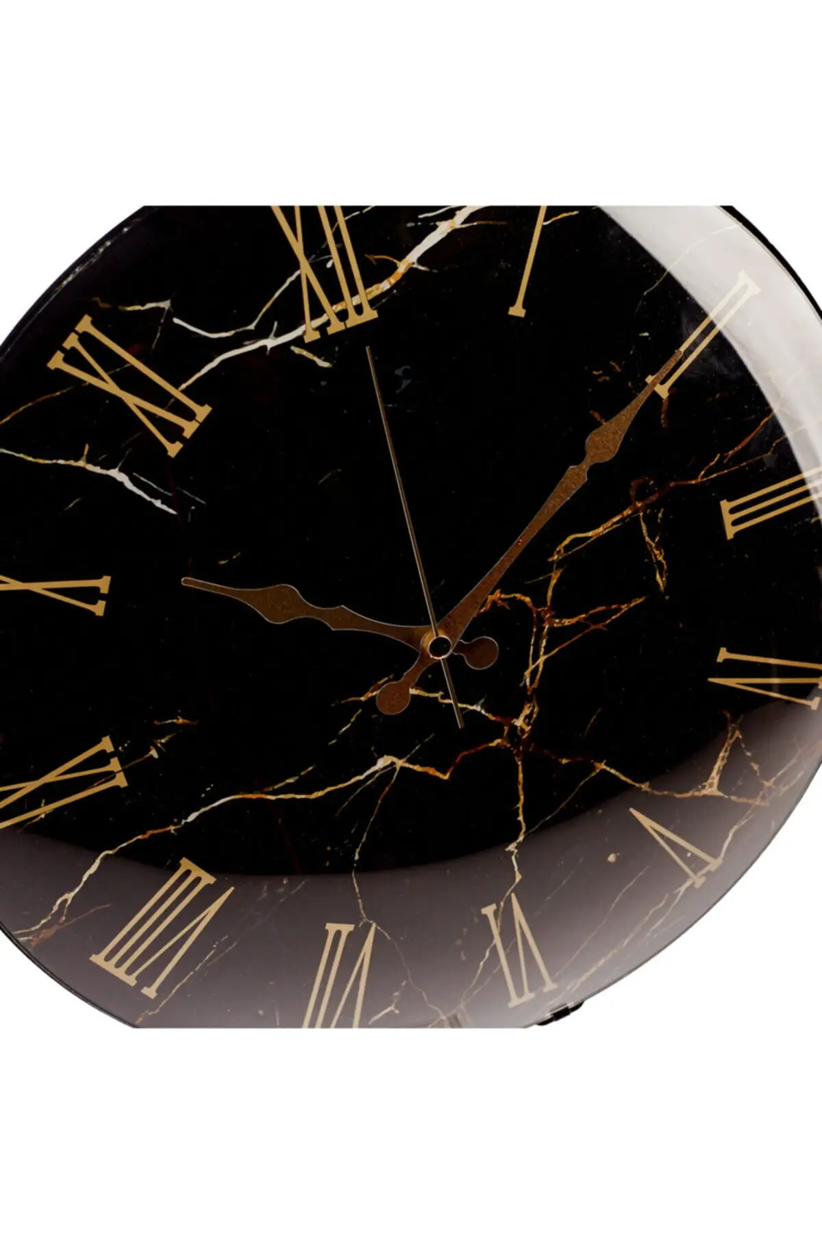 Black Marble Bombe Glass Wall Clock Scandinavian Model Wall Clock Suitable For Office Living Room Kitchen