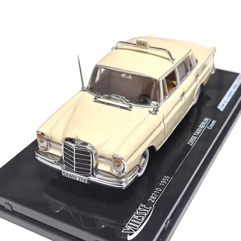 for VITESSE 1:43 Alloy 220SE 1959 Taxi Classic Car Model Simulation Toy Collection Gift Static Ornament