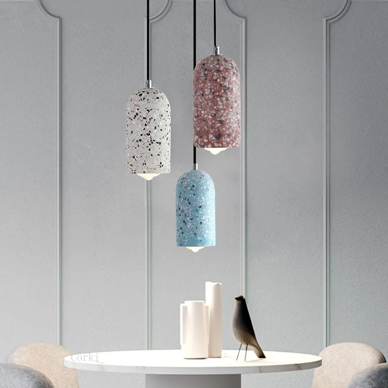 

Nordic Colorful Cement Pendant Lights Modern Retro Industrial Lamp Art Decor Loft Kitchen Hanging Lamp for Bedroom Bar Luminaire