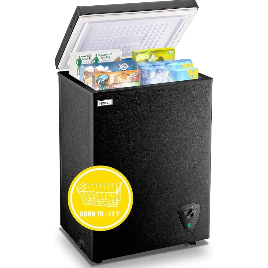 

Compact Mini Chest Freezer 3.5 CU.FT with 7 Temperature Settings for Dorm Apartment Home and Kitchen Use Low Noise Operation Re