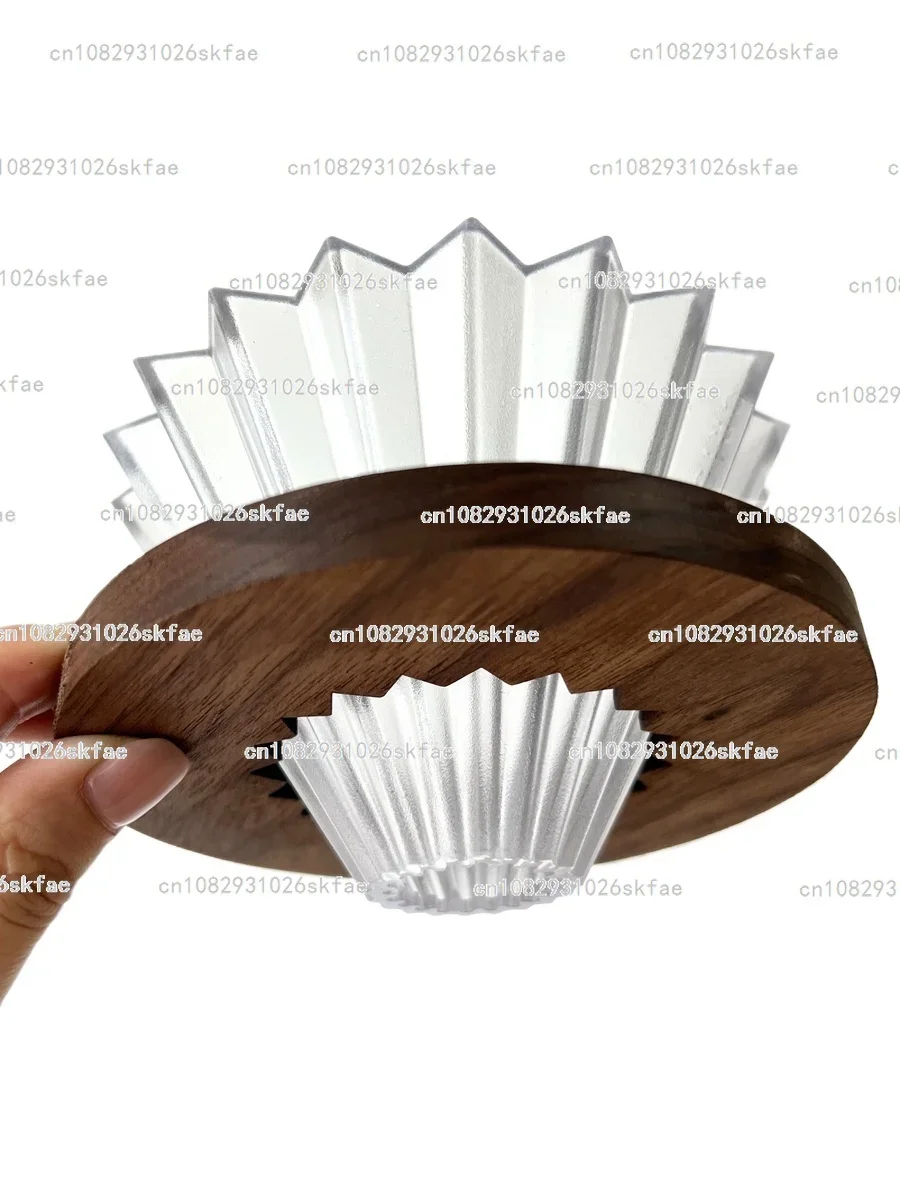 Applicable to Origami Origami Filter Cup Serrated Wooden Pallet South America Black Walnut Thickened SM Universal Stable