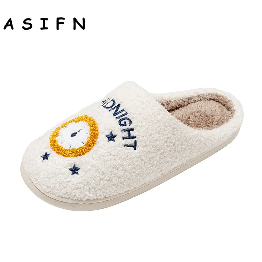 ASIFN-Chaussons de maison de dessin animé pour femmes, chaussures de diapositives de coussin, fourrure plate, doux, chaud, confortable, mignon, Meet