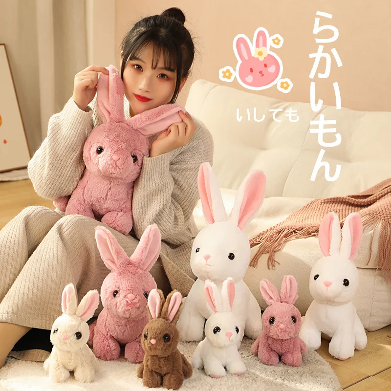 

Kawaii Simulation Rabbit Animals Doll Stuffed Toy For Children Girl Furry Cuddly Bunny Plushies Soft Plush Toy Home Decor Gifts