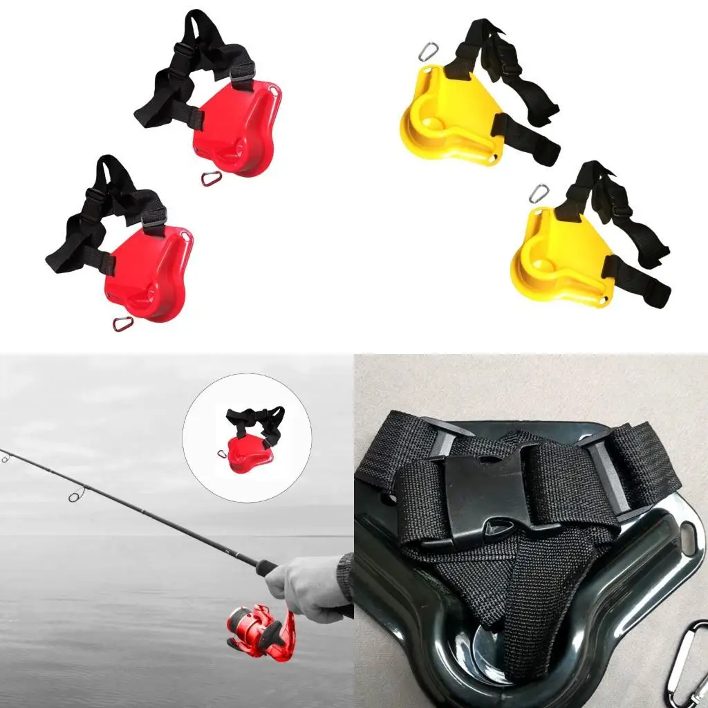 

R6FE 2Pcs Fishing Fighting Belt Adjustable Fishing Belt Rod Holder Fishing Fighting Waist Belt Plastic Fishing Rod Holder