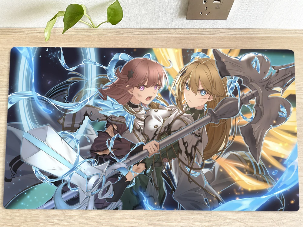 

YuGiOh Playmat Exosister Elis & Kaspitell TCG CCG Mat Trading Card Game Mat Table Desk Mouse Pad Gaming Play Mat Mousepad