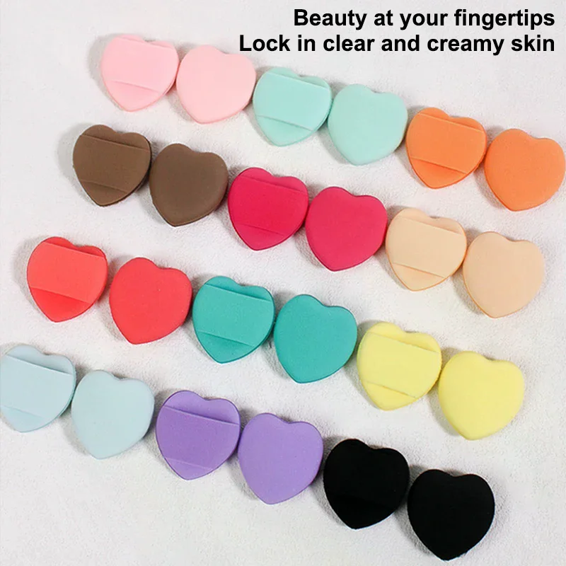 พัฟแต่งหน้ารูปหัวใจขนาดเล็ก 20 ชิ้น ปราศจากน้ำยาง ใช้สำหรับรองพื้นชนิดน้ำ