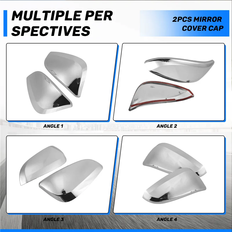 

ABXV-Car Rear View Mirror Decoration Side Door Mirror Cover Cap For Toyota Hilux Revo Vigo Fortuner Highlander RAV4 Innova