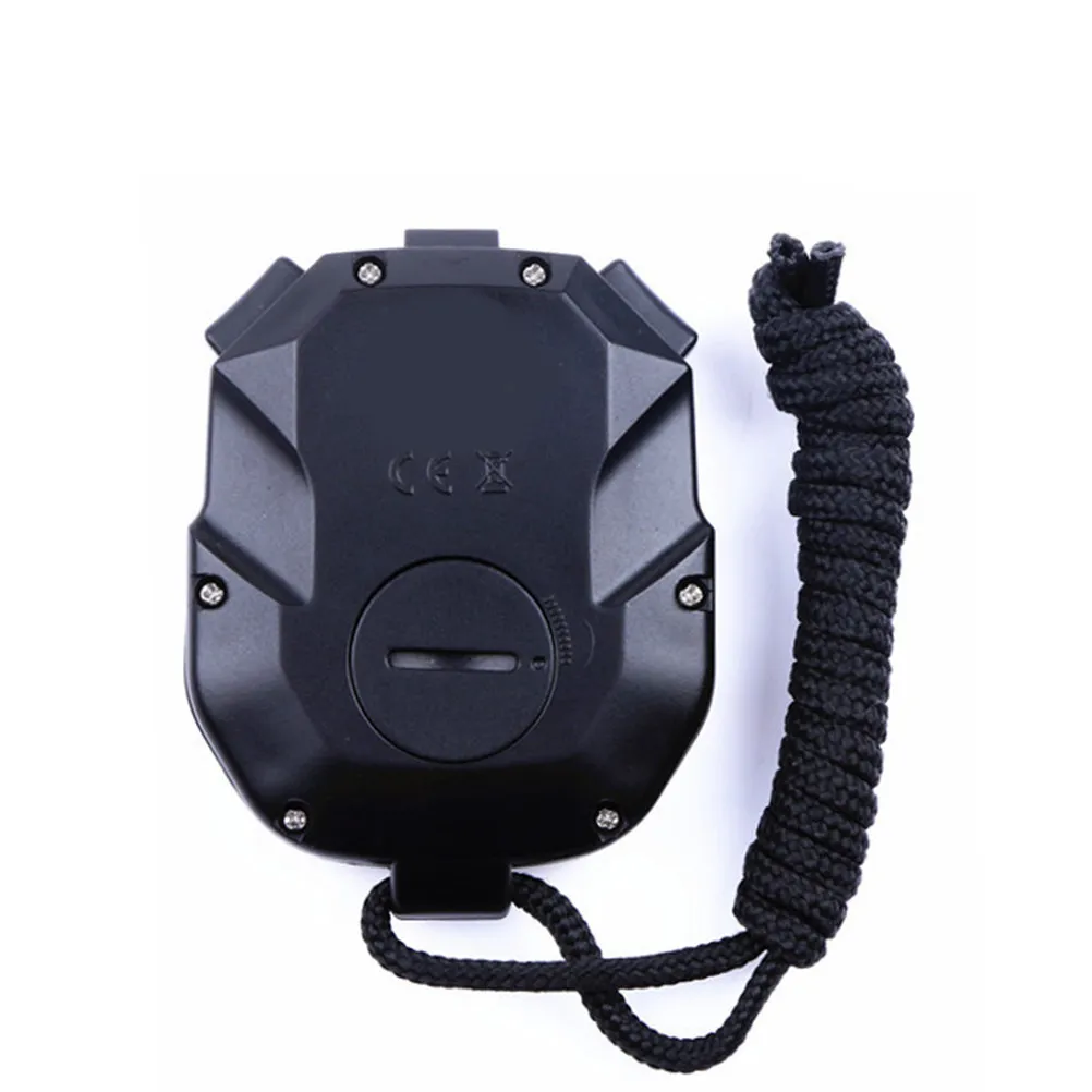 Three Rows Stopwatch Timer Optional Running Countdown Digital Stopwatch Chronograph Black Statistical Timing Calendar