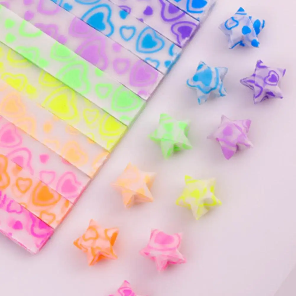 210 Sheets Luminous Origami Stars Paper 10 Colors Strips Decor Paper Supplies Lucky Star Arts Craft DIY Crafting Folding Pa U7T1