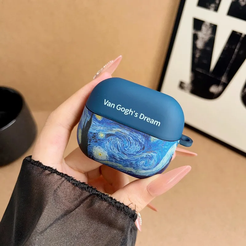 

Aesthetic Art Case for Samsung Galaxy Buds 4/4 Pro Starry Night Oil Painting Shockproof Protective Cover Fashion Earphone Case