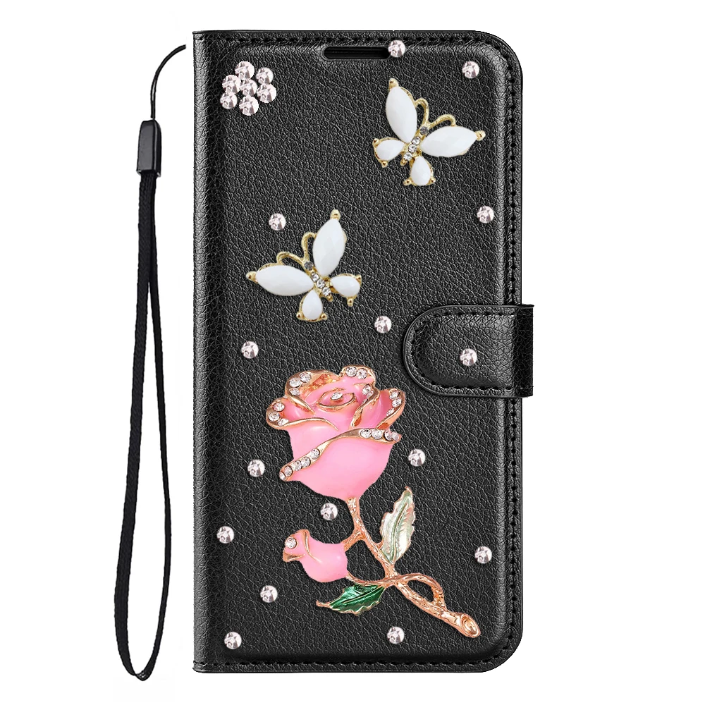 

Rose Case For Samsung Galaxy S24 S23 S22 Ultra Cover S24ultra Luxury Leather Wallet Phone Book For Samsung S24 Ultra Flip Case