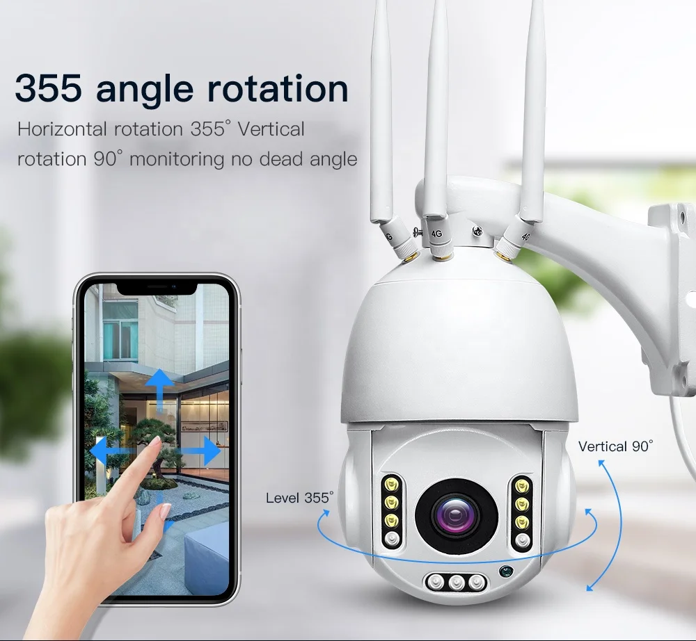 Hot Sale 5MP Wireless 4G SIM Card Security Camera HD 30X Optical Zoom PTZ Outdoor Home Surveillance System