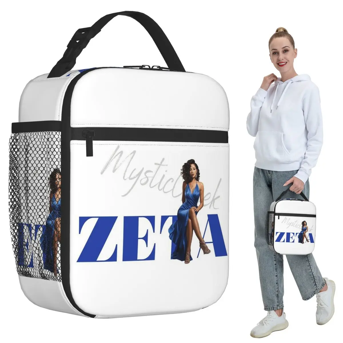 Zeta Phi Beta Sorority Greek Letter 1920 Insulated Lunch Bag for Women Office Cooler Thermal Food Box Tote Lunch Boxes Container