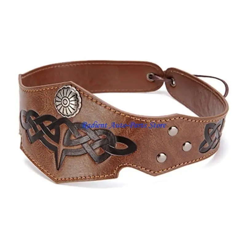 

T3EF Medieval Knight Headband Motorcycle Driving Headwear Halloween Cosplay Accessory