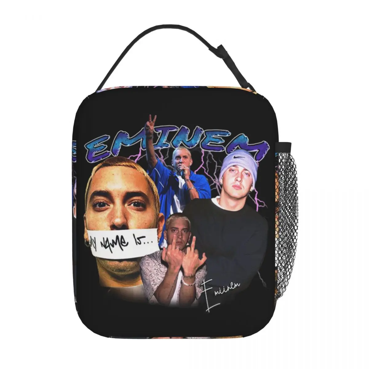 Eminem RAP Bootleg Merch Insulated Lunch Tote Bag For Travel Storage Food Boxes Portable Thermal Cooler Lunch Boxes