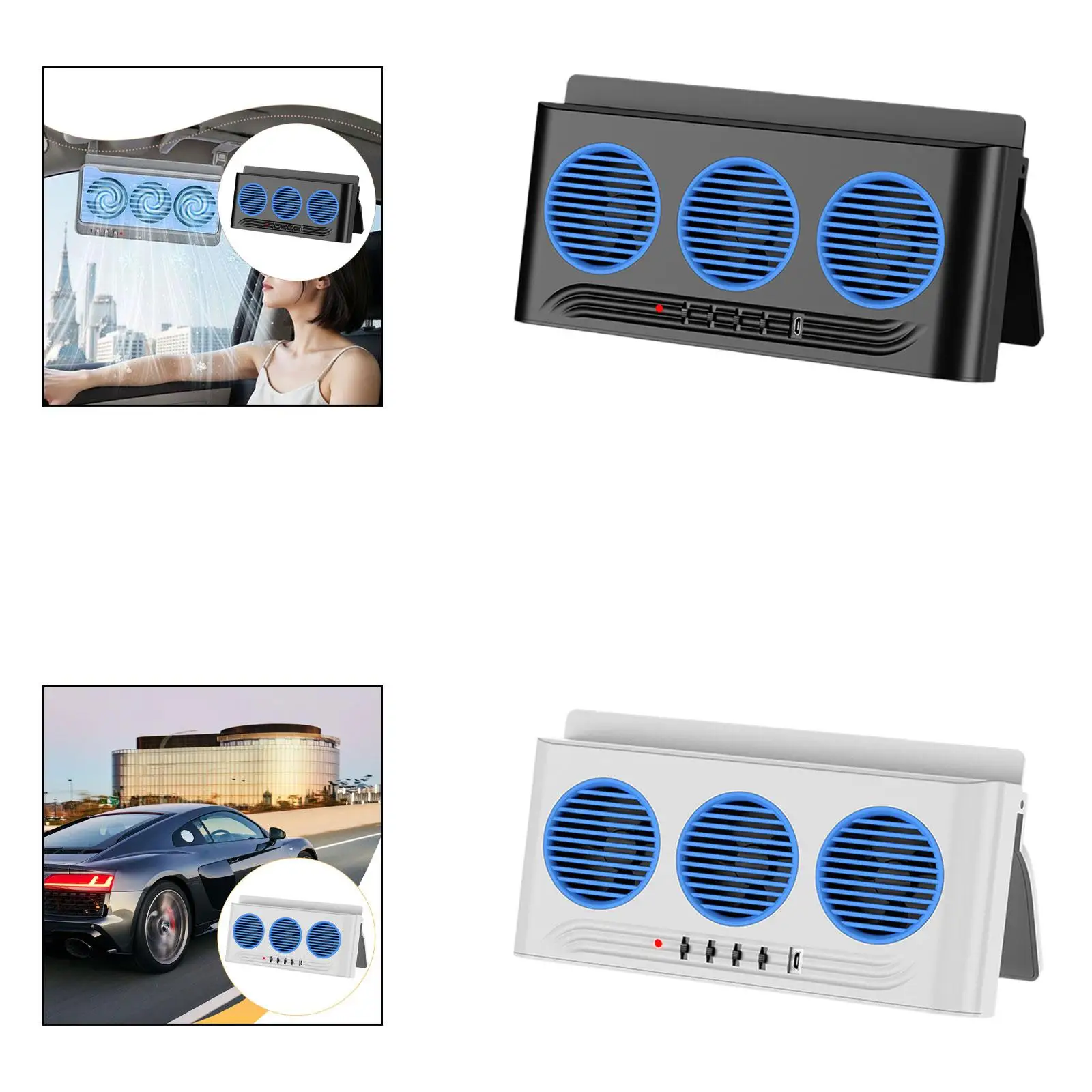 Vehicle Window Exhaust Fan Solar Power Auto Cooling Fan Fast Install for Car Seat Ventilation System