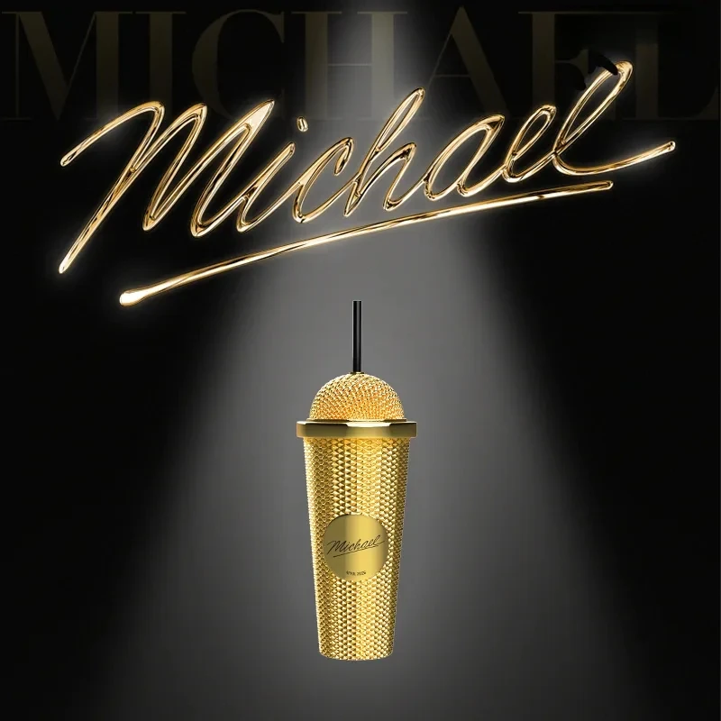 Op voorraad Michael Jackson Water Cup Microfoonvormige koudewaterbeker Creatief verzamelbaar cadeau
