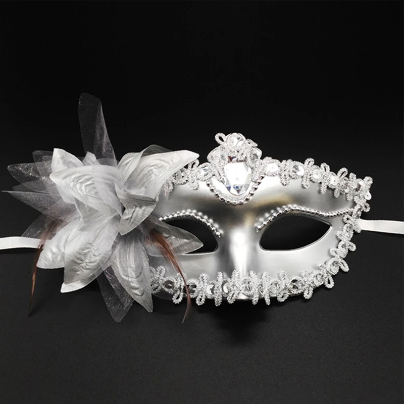 Costumi di Halloween maschera da donna argento bianco oro nero pizzo viso principessa Masquerade Ball maschere fantasia accessori per feste