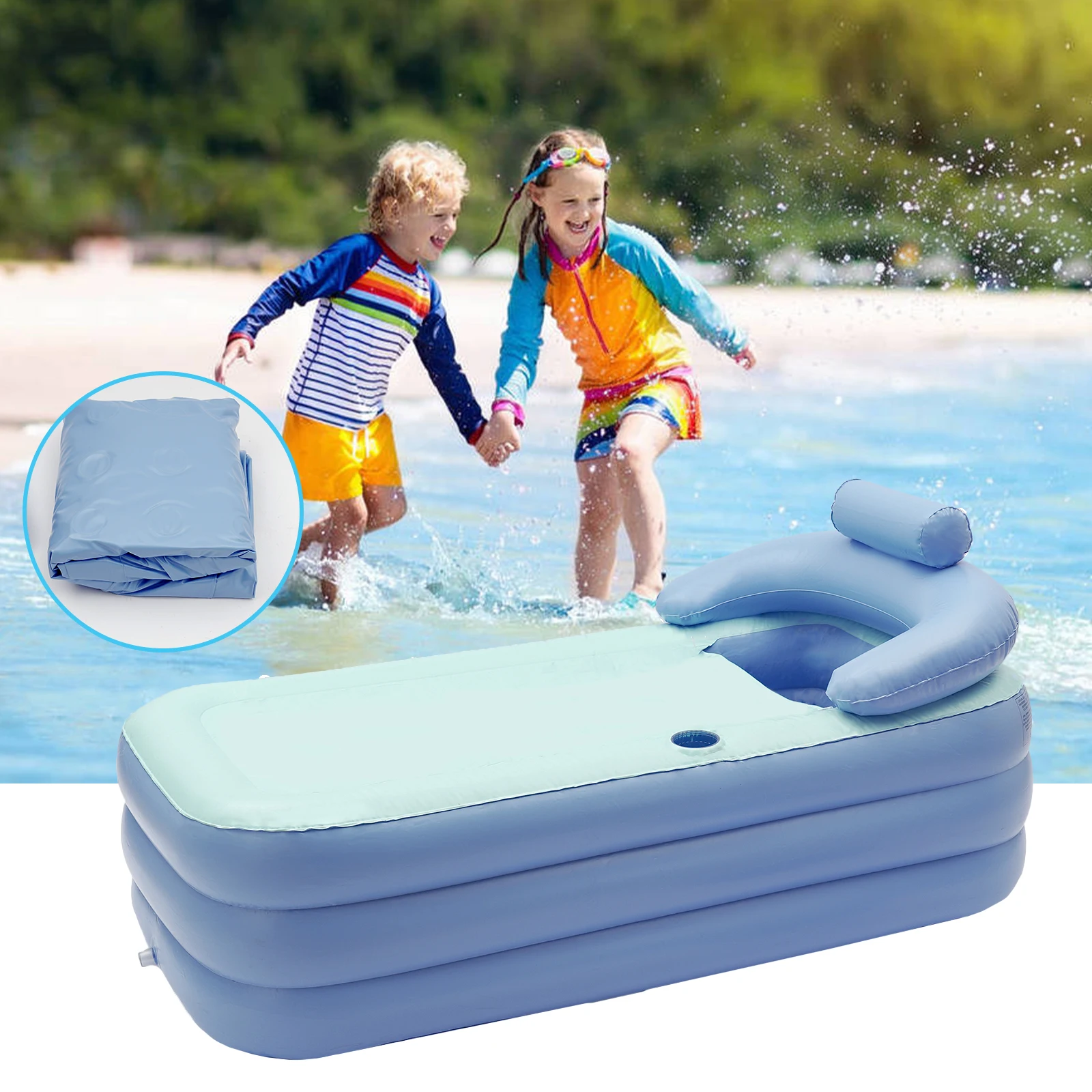 

Foldable Bathtub Environmentally Friendly PVC Portable Inflatable Bathtub, Baby Pool