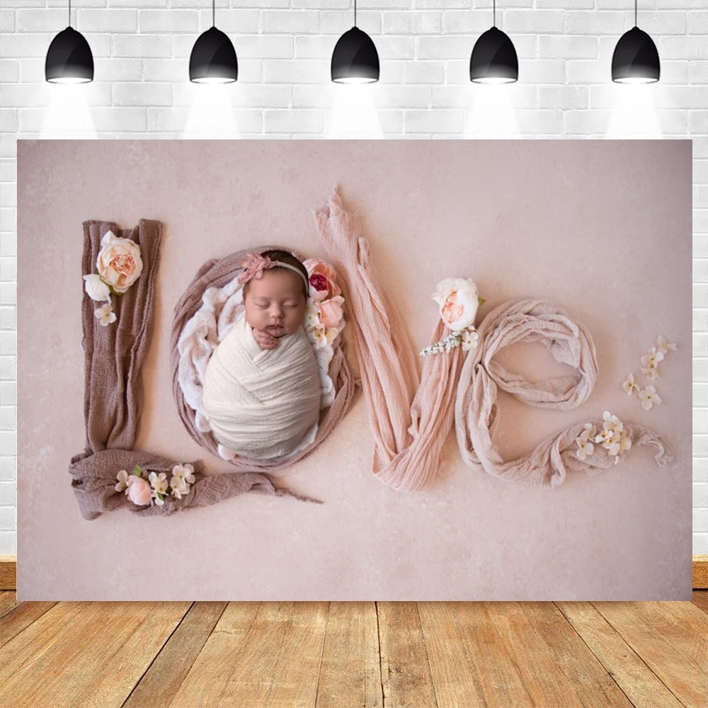 Newborn Photography Backdrop Baby Shower Birthday Flower Swing Sleeping Baby Hundred Days Art Portrait Photo Background Studio