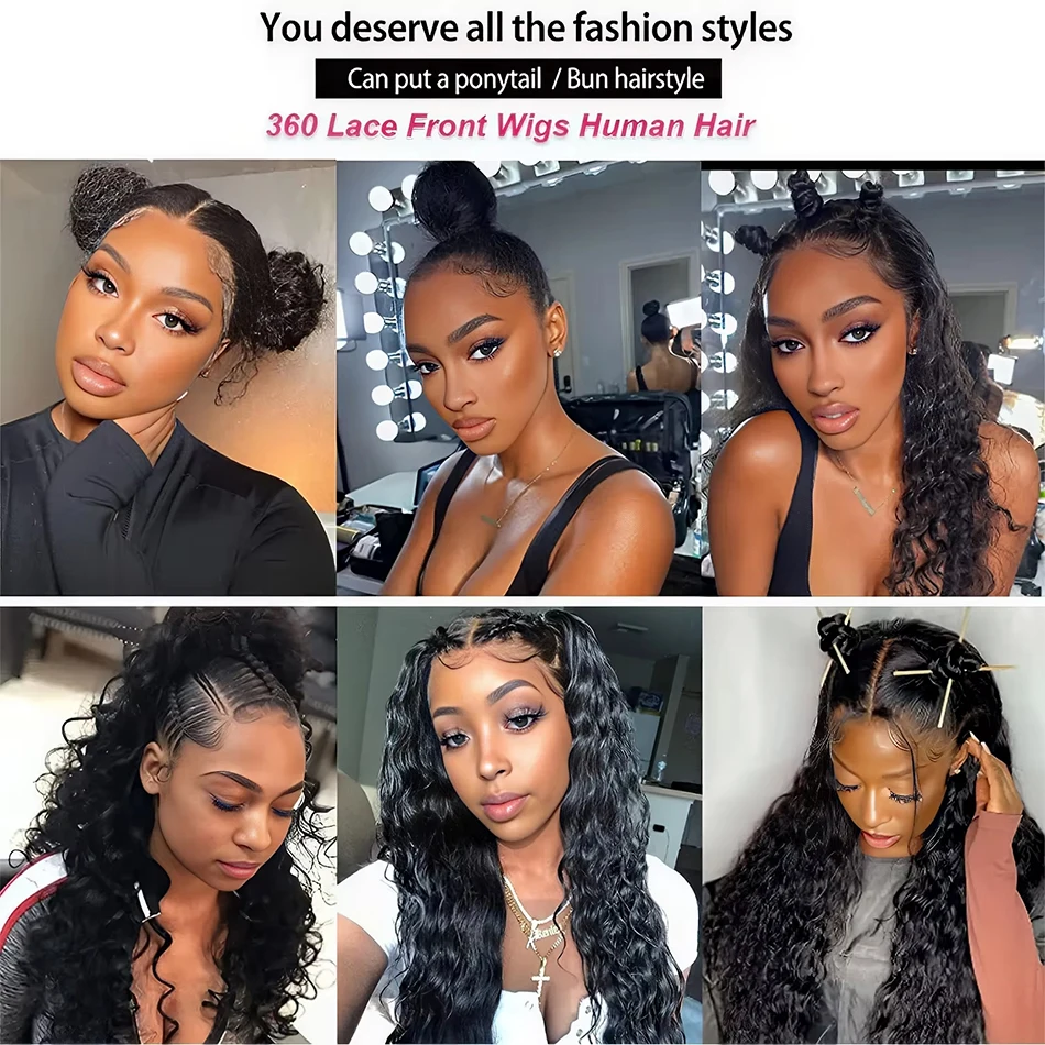 Invisi حزام عميق مجعد موجة 360 كامل Hd الدانتيل الجبهة باروكة من شعر طبيعي 200% Preplucked موجة المياه 13x4 الدانتيل شعر مستعار أمامي شعر مستعار بدون صمغ