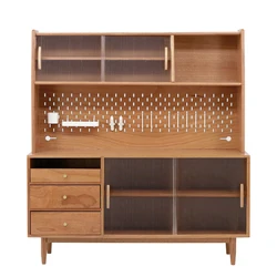 Muebles de casa de muñecas en miniatura bjd ob11, aparador de madera de cerezo rojo, armario de almacenamiento, 1/6