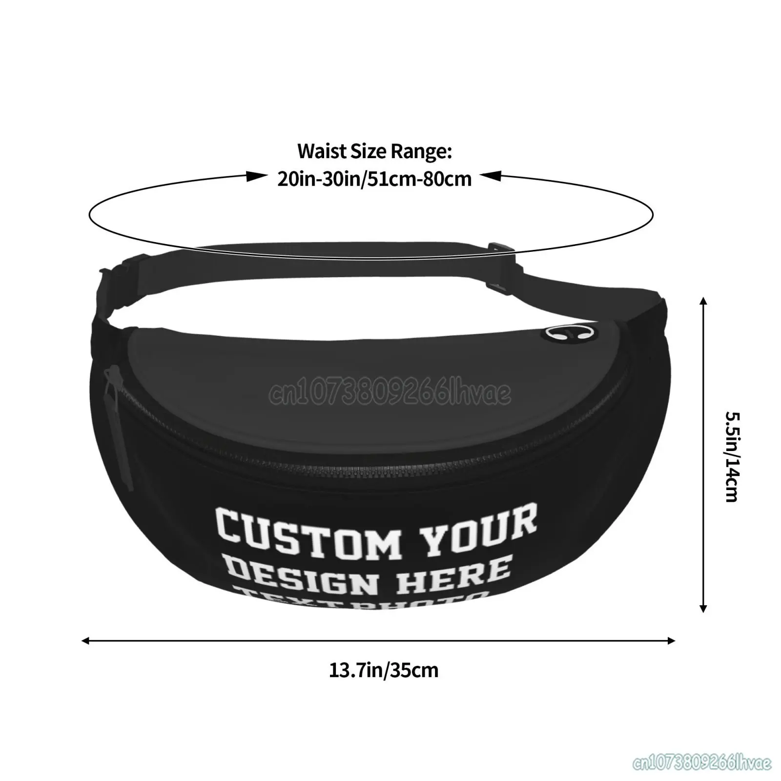 Custom Your Design Travel Waist Pack for Adults Crossbody Bag Sling Pocket Belt Bag with Adjustable Strap for Sports