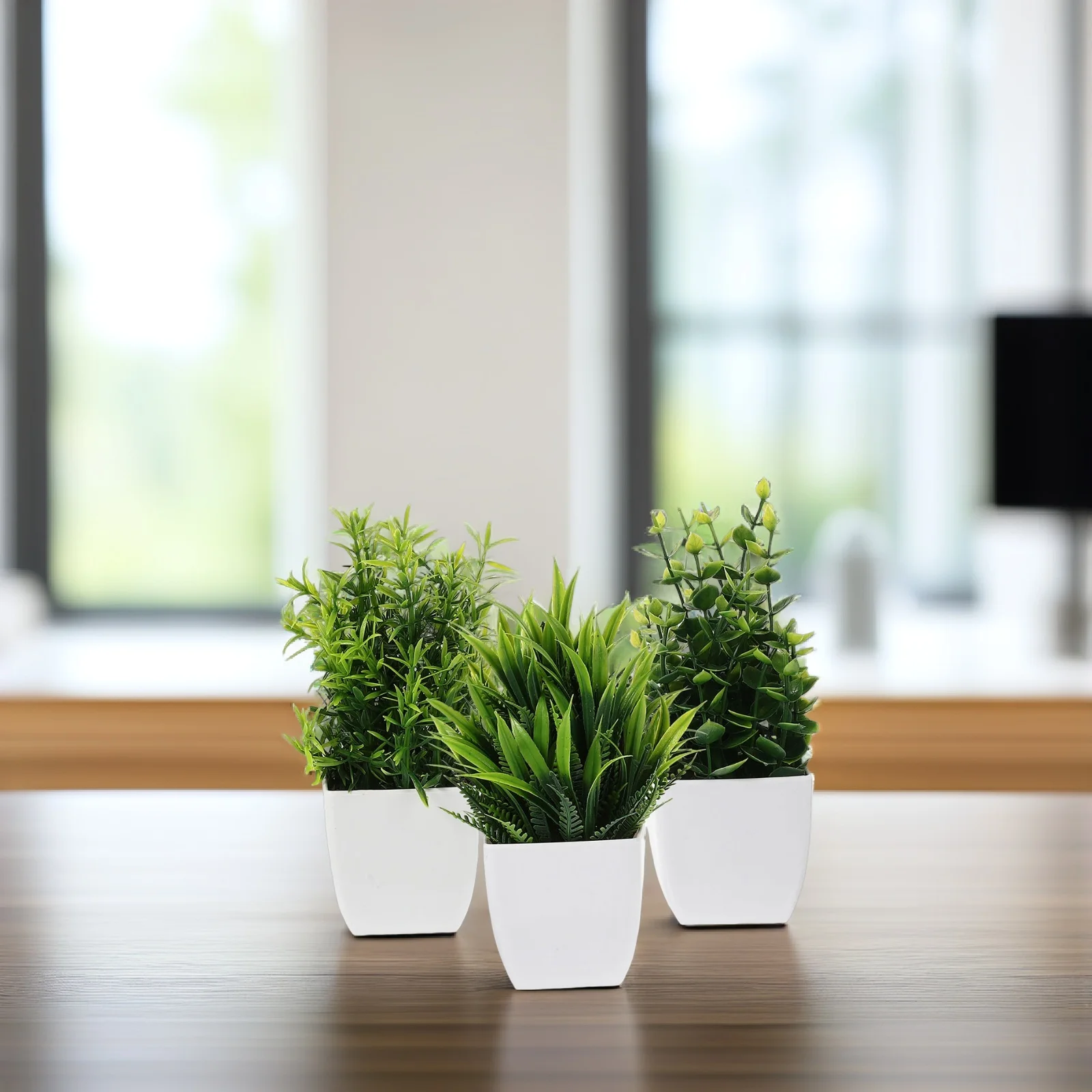 

3pcs Mini Lifelike Potted Vivid Faux Plants Ornament Fake Bonsai Artificial Plant In Pot Indoor Decor Green Bedroom Tabletop