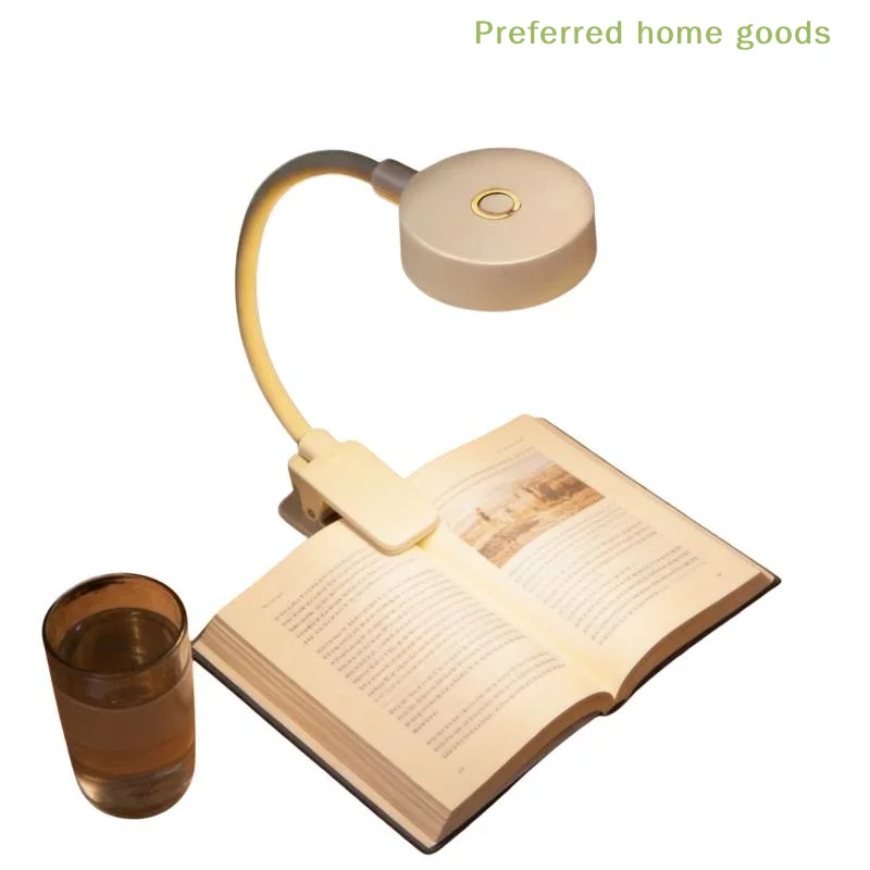 ZLinKJ Clip On LED Reading Lamp USB Rechargeable 3 Brightness Levels Eye Protection Book Light for Night Reading