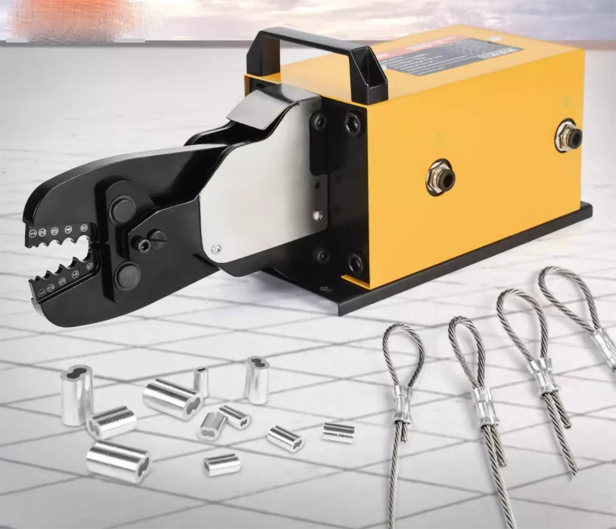 Pneumatic Wire Rope Crimping Machine tool for  Aluminum Oval Sleeves and Stop Sleeves Wire Rope Crimp Ferrules 1/16